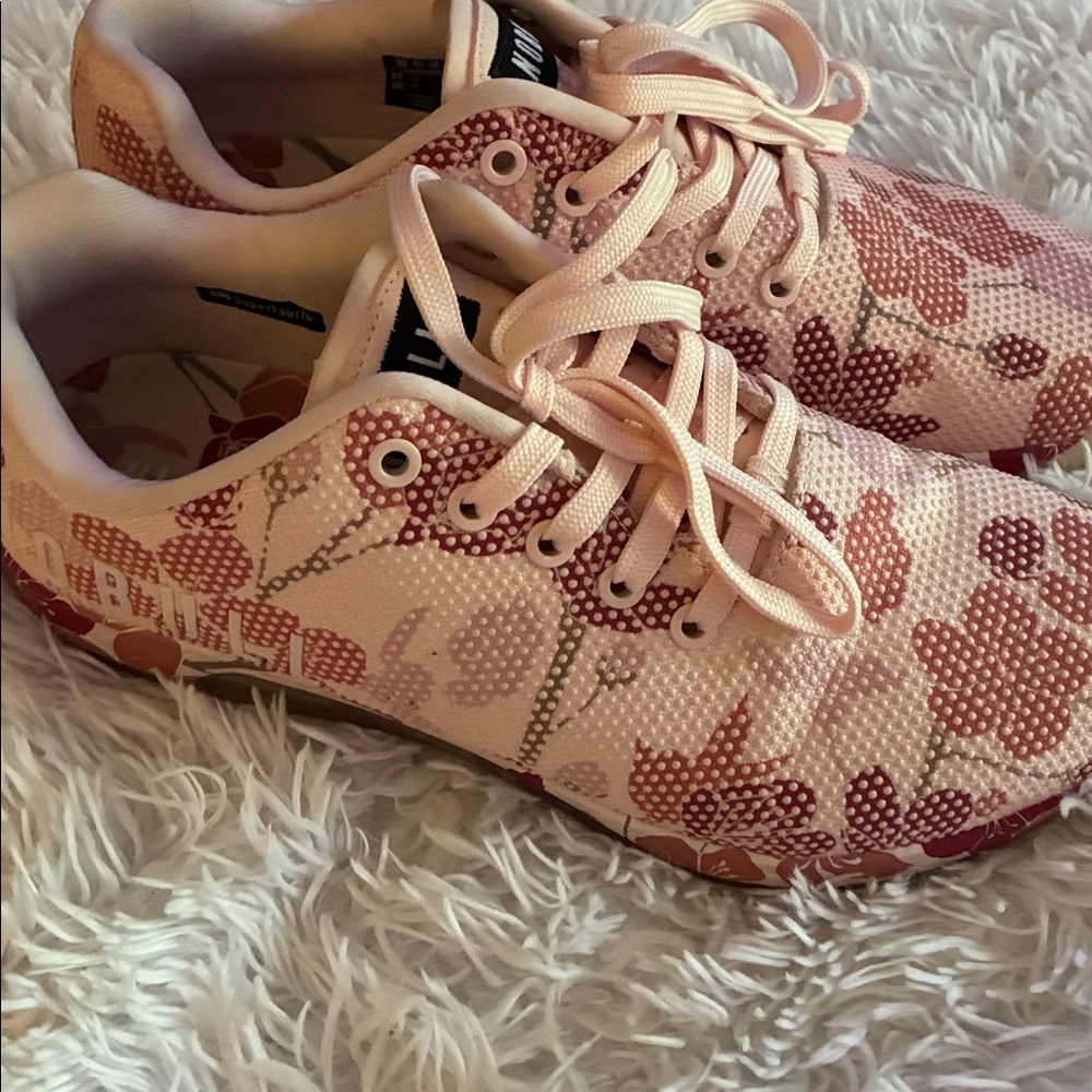 NOBULL Blush Cherry Blossom Womens Sz 9 Pink Floral Trainers Sneakers